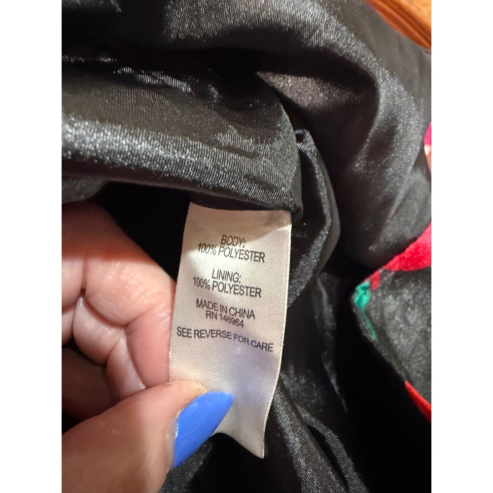 Donna Ricco New York Floral Satin Fit and Flare Dress Black Pink Pockets 6P - Picture 3 of 8